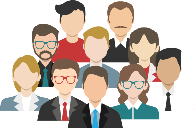 Ilustración de grupo de docentes